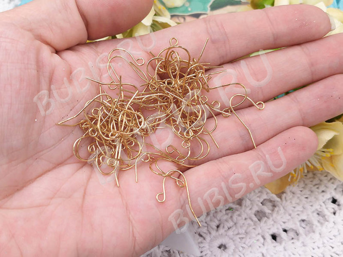 (СКИДКИ!!!) Швензы-крючки №093 19*13*0,6мм светлое розовое золото (Iron) (10 пар)