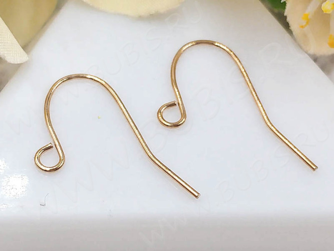 (СКИДКИ!!!) Швензы-крючки №093 19*13*0,6мм светлое розовое золото (Iron) (10 пар)