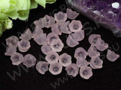 Бусина акрил Цветочек 62 матовый чашечка 9,5*9,5*6,5 св.розовый полупрозрачный (акрил) (10шт.)
