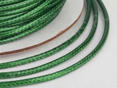 Вощёный полиэстеровый шнур &quot;корейский&quot; 2мм зелёный (1м)
