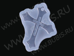 Молд 194 для эпоксидной смолы Крест в кресте 53*44*7мм (силикон)