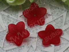 Бусина акрил Цветочек 53 матовый 18*17,5*5,5мм т.красный полупрозрачный (акрил) (10шт.)