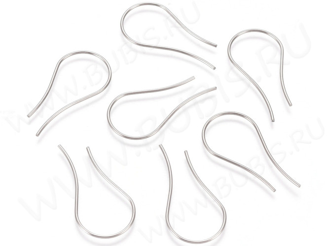 Швензы-крючки №103 петли без петельки (колечка)  30*15*0,7мм цвет платины (Хирургическая сталь) (1 пара)