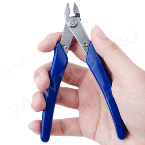 Кусачки 19 Бокорезы ювелирные 130мм на блистере с синими ручками (инструменты для бижутерии)