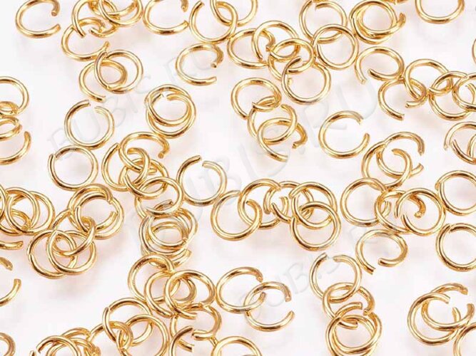 Колечки одинарные 4*0,7мм Real Gold Plated 18K золотистые (Хирургическая сталь) (20шт)