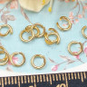 Купить Колечки одинарные 4*0,7мм Real Gold Plated 18K золотистые (Хирургическая сталь) (20шт) с доставкой по России
