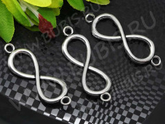 237 Коннектор рамка Бесконечность вставка для браслетов 39,5*13*4,5мм античное серебро (литьё)