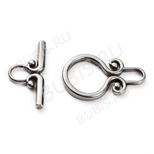 179 Тоггл Завитушки 22*15мм и 21*11мм цвет платины (Хирургическая сталь)