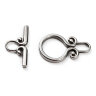 Купить 179 Тоггл Завитушки 22*15мм и 21*11мм цвет платины (Хирургическая сталь) с доставкой по России