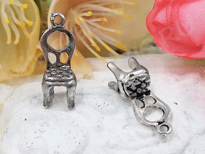 Подвеска Стул 01 3D 17,5*7*6мм античное серебро (литьё)