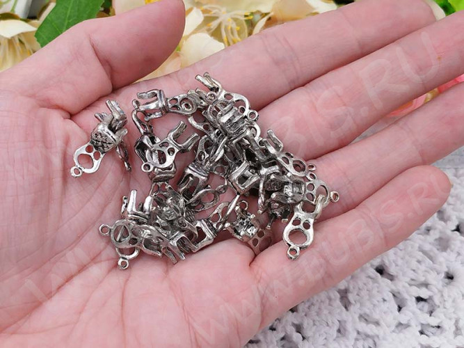 Подвеска Стул 01 3D 17,5*7*6мм античное серебро (литьё)