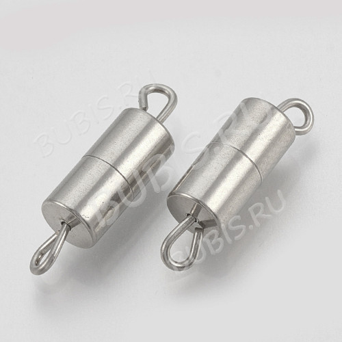 Замочек винтовой 18 с петельками 18*5мм цвет платины (Хирургическая сталь)