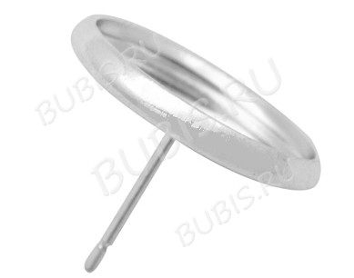 Пуссеты ("гвоздики") №015 с сеттингом 10мм 12,5*12*0,7мм серебристые (Brass) (1 пара)