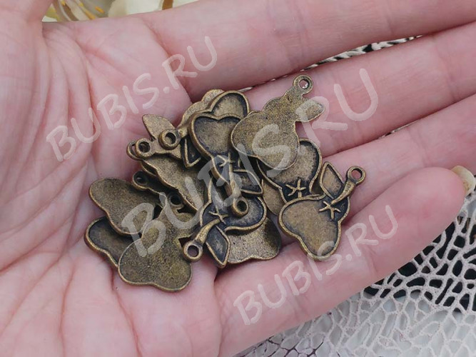 Подвеска Груша 01 21,5*14*2мм античная бронза (литьё)