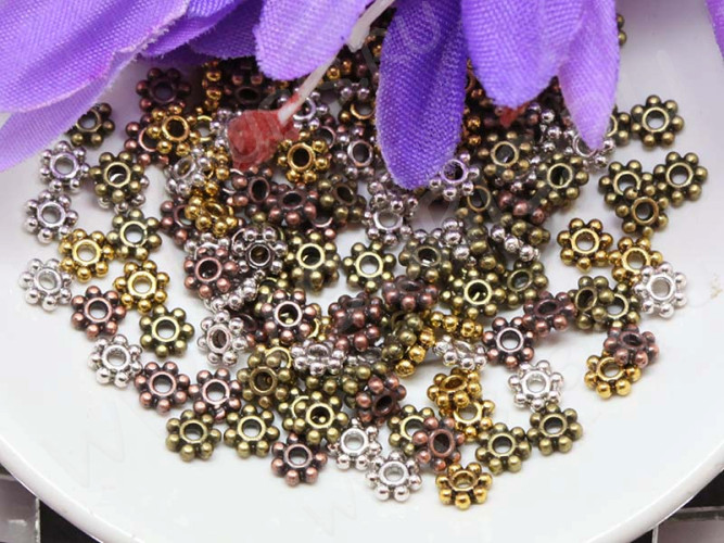 (СКИДКИ!!!) Рондели 034 Дейзи 4,5*4,5*1,3мм МИКС цветов (литьё) (50шт.)