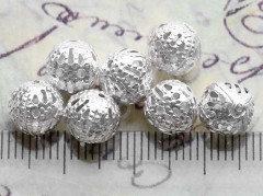 (СКИДКИ!!!) Бусина ажурная 01 &quot;Шарик&quot; 8мм серебристый (Iron) (10шт.)