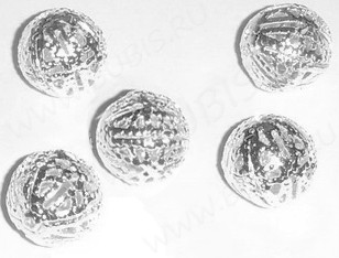 (СКИДКИ!!!) Бусина ажурная 01 "Шарик" 8мм серебристый (Iron) (10шт.)