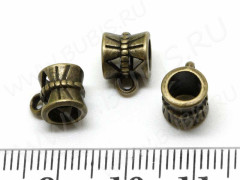 Бусина с петлёй 025 Бейл 9,5*7*7мм античная бронза (литьё)