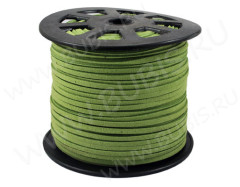 Замшевый шнур 03 плоский 3*1,5мм т.салатовый (1м)