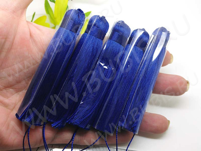 Декоративный элемент 074 Кисть струящаяся 80*12мм синяя (декоративные элементы)