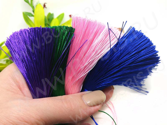 Декоративный элемент 074 Кисть струящаяся 80*12мм синяя (декоративные элементы)