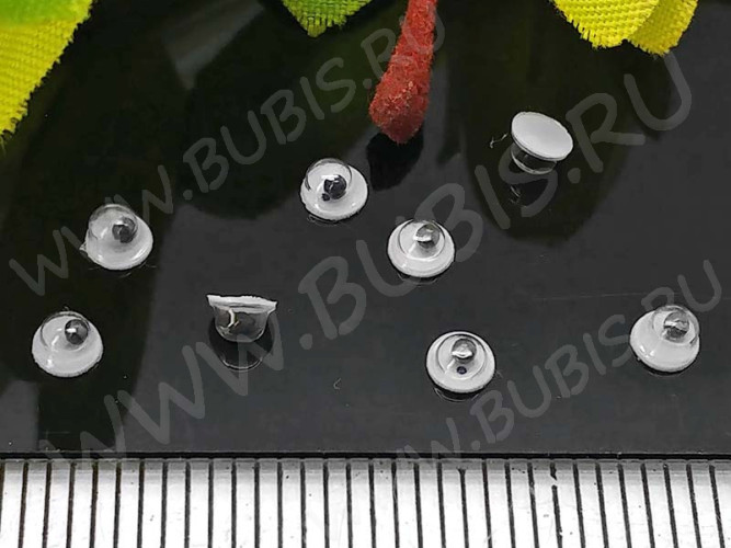 (СКИДКИ!!!) Глазки №01 Округлые с бегающим зрачком 3*3*2мм чёрно-белые (декоративные элементы) (100шт.)