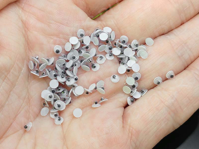 (СКИДКИ!!!) Глазки №01 Округлые с бегающим зрачком 3*3*2мм чёрно-белые (декоративные элементы) (100шт.)