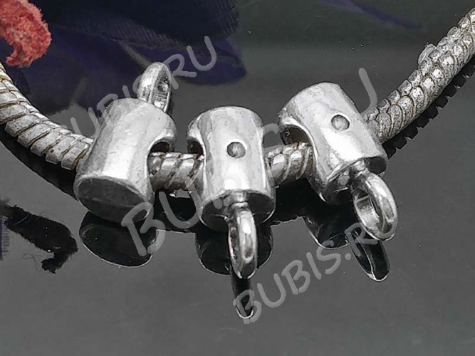 (СКИДКИ!!!) Бусина с петлёй 079 Бейл Трубочка 13*6,5*6мм античное серебро (литьё) (10шт.)