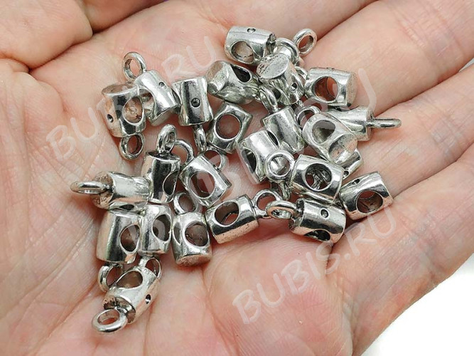 (СКИДКИ!!!) Бусина с петлёй 079 Бейл Трубочка 13*6,5*6мм античное серебро (литьё) (10шт.)