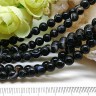 Купить (ОПТ) Бусина округлая 6мм Агат черный натуральный (камни) (НИТЬ) с доставкой по России