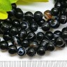 Купить (ОПТ) Бусина округлая 6мм Агат черный натуральный (камни) (НИТЬ) с доставкой по России
