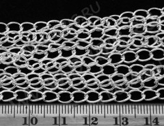Цепочка I051 простая кручёная звено 6,5*4,5мм серебристая (Iron) (50см)