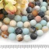 (ОПТ) Бусина округлая 10мм МАТОВАЯ Амазонит натуральный (камни) (НИТЬ) Купить (ОПТ) Бусина округлая 10мм МАТОВАЯ Амазонит натуральный (камни) (НИТЬ) с доставкой по России