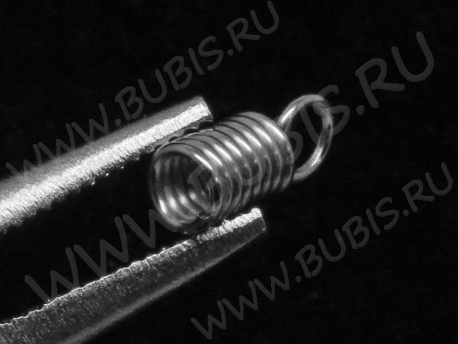 Концевик 079 пружинка 11*4,8*4,8мм для шнуров до 3,3мм цвет платины (Хирургическая сталь) (10шт)