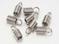 Концевик 079 пружинка 11*4,8*4,8мм для шнуров до 3,3мм цвет платины (Хирургическая сталь) (10шт)