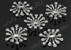 (ОПТ) Шапочка тонкая 084 простая 16 14*12,5*3мм цвет платины (Iron) (50шт.)