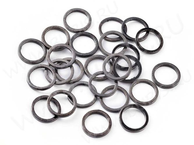 Декоративный элемент 017 Круг рамка контур коннектор 8*8*0,9мм чёрный никель (Brass) (20шт.)