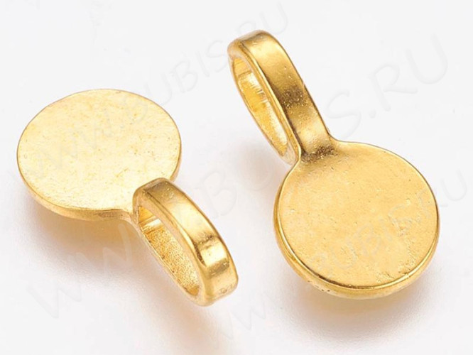 Бейл для приклеивания 03 круг (площадка 10мм) 18,5*9,8*5,5мм золотистый (литьё)
