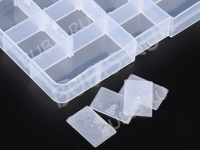 Контейнер для хранения 24 на 15 секций 17*10*2,3см прозрачный (оргстекло)