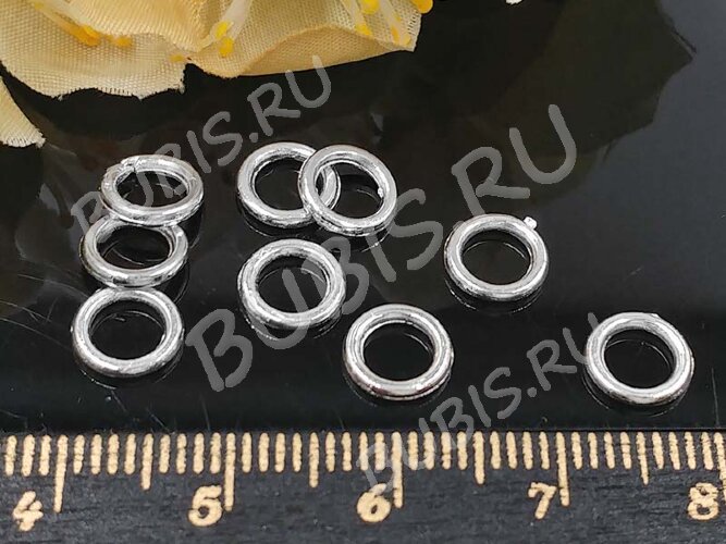 Кольцо декоративное 23 простое 7*7*1мм цвет платины (литьё) (10шт.)