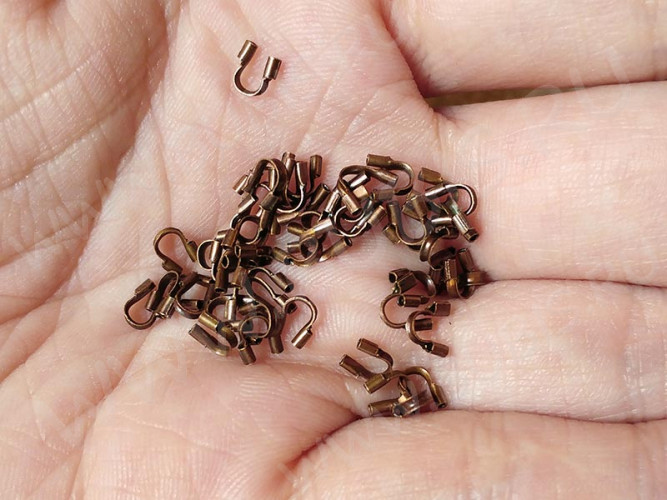 Защита ланки 01 протектор от перетирания нити и лески 4*5*1мм античная медь (Brass) (50шт.)