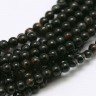 Купить (ОПТ) Бусина округлая ГЛАДКАЯ "каменный бисер" 3мм Агат черный натуральный (камни) (НИТЬ) с доставкой по России