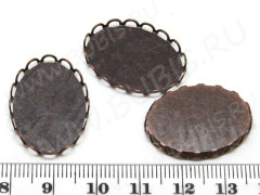 Подвеска-сеттинг Овал 36 коннектор (сеттинг 25*18мм) 26*19*2,8мм античная медь (Brass)