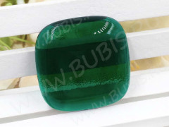 Кабошон Фьюзинг 214 Квадратный 31-37*31-37*8мм Зелёный прозрачный