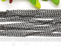 Цепочка I002 простая кручёная звено 3,2*2,2*2мм чёрный никель (Iron) (50см)