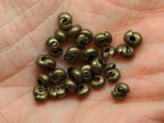 Обжимная бусина 04 разъёмная покрывная 3*2мм античная бронза (Brass) (20шт)