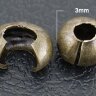 Купить Обжимная бусина 04 разъёмная покрывная 3*2мм античная бронза (Brass) (20шт) с доставкой по России