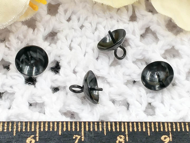 Держатель кулона 076 шапочка со штырьком 8*8*8мм чёрный никель (Хирургическая Сталь)