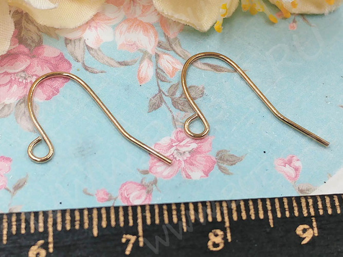 (ОПТ) Швензы-крючки №093 19*13*0,6мм светлое розовое золото (Iron) (50 пар)