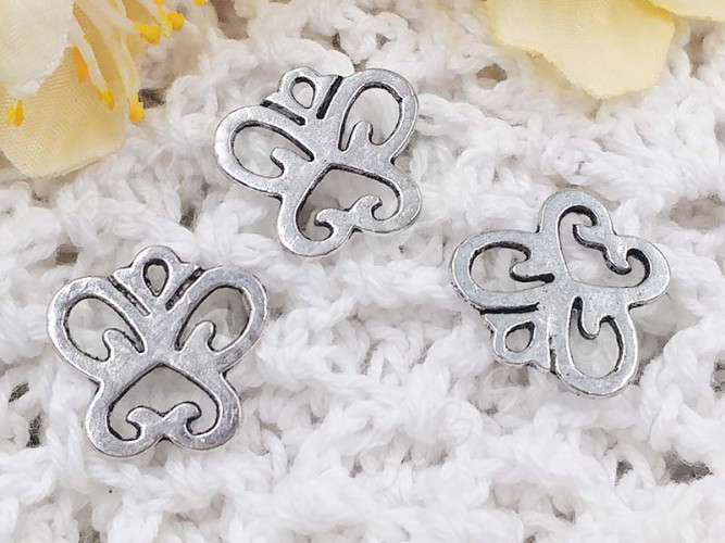 Подвеска Бабочка 19 двусторонняя 16*15*1мм античное серебро (литьё)